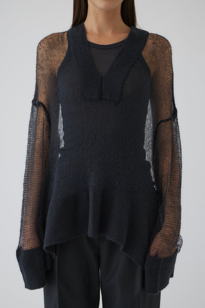 RIM.ARK Low gauge mohair mix knit/ニット (グレー, FREE) リムアーク ELLE SHOP RIM.ARK Low gauge mohair mix knit/ニット (グレー, FREE) リムアーク ELLE SHOP