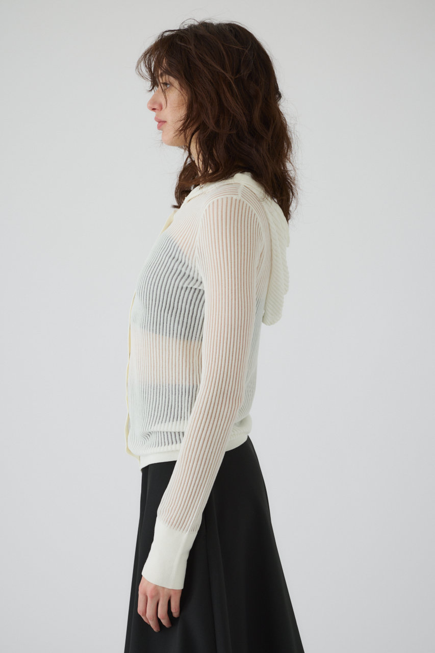 RIM.ARK SheerRibbedHoodie シアーリベッドフーディー RIM.ARK(リムアーク)｜【予約販売】Sheer ribbed hoodie/フーディ