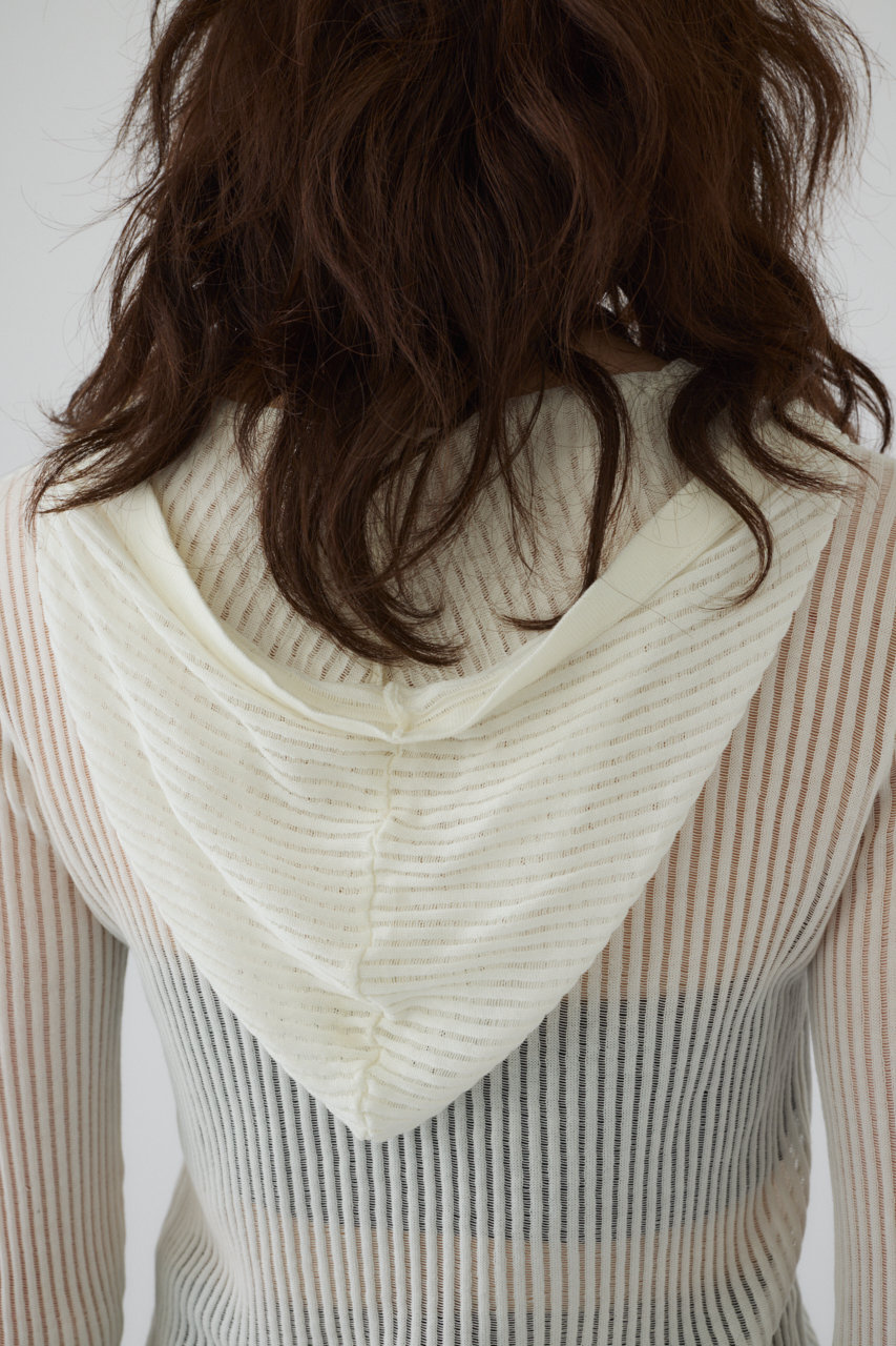 RIM.ARK SheerRibbedHoodie シアーリベッドフーディー RIM.ARK(リムアーク)｜【予約販売】Sheer ribbed hoodie/フーディ
