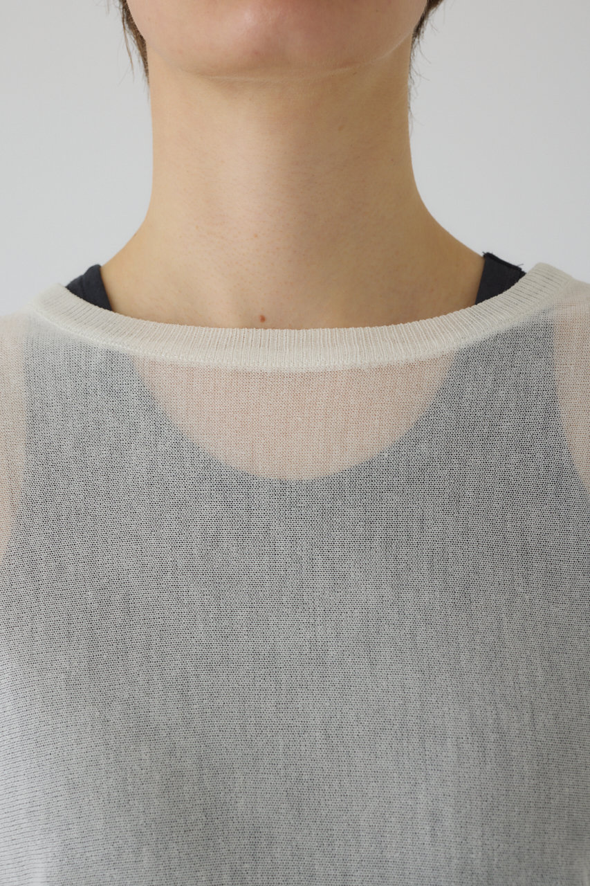 RIM.ARK(リムアーク)|Sheer dolman knit tops/ニット/ホワイト RIM.ARK(リムアーク)|Sheer dolman knit tops/ニット/ホワイト
