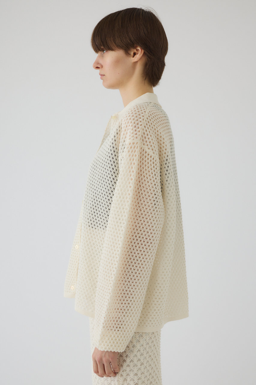 RIM.ARK(リムアーク)｜Lace knit SH/シャツ/オフホワイト の通販