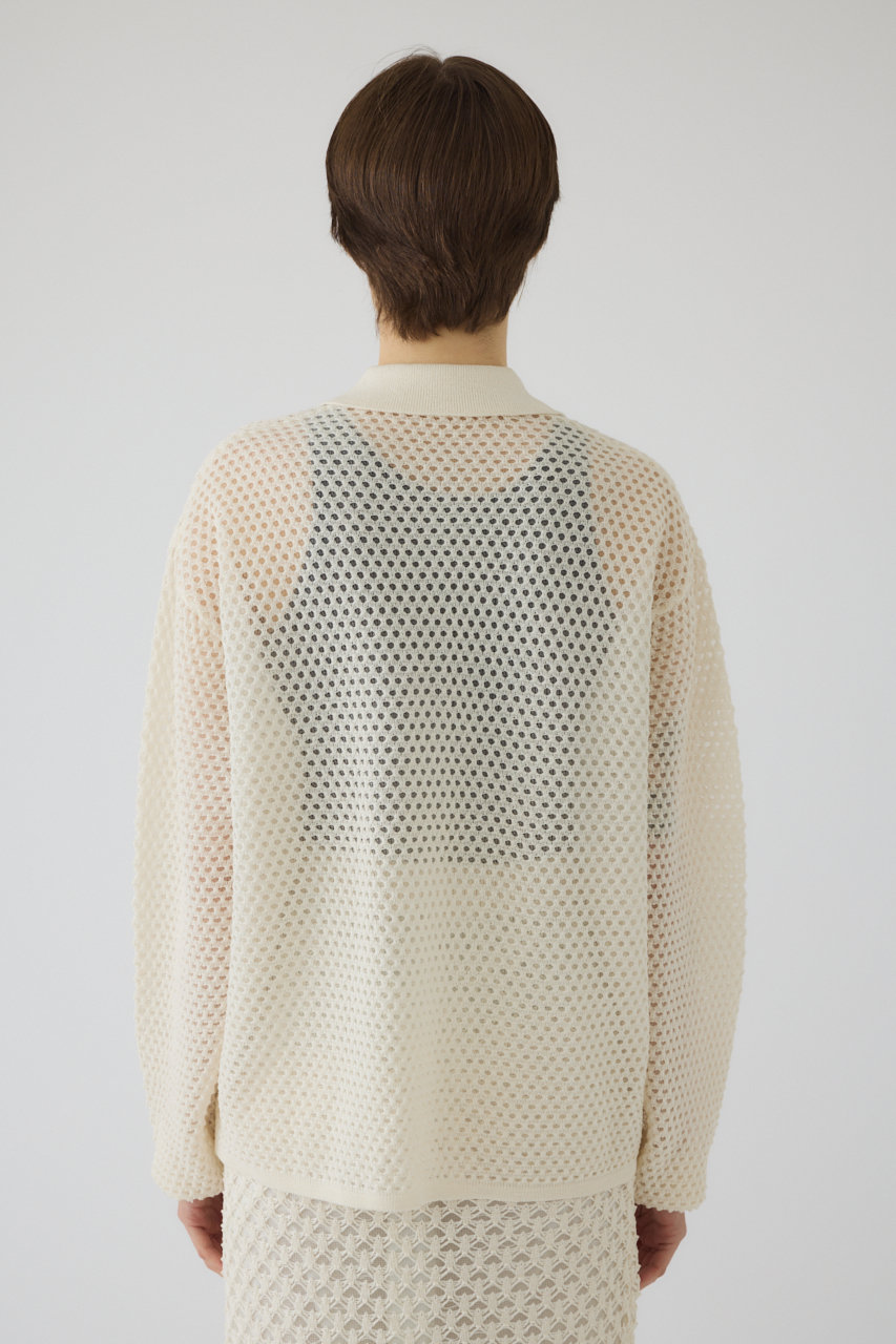 RIM.ARK(リムアーク)｜Lace knit SH/シャツ/オフホワイト の通販