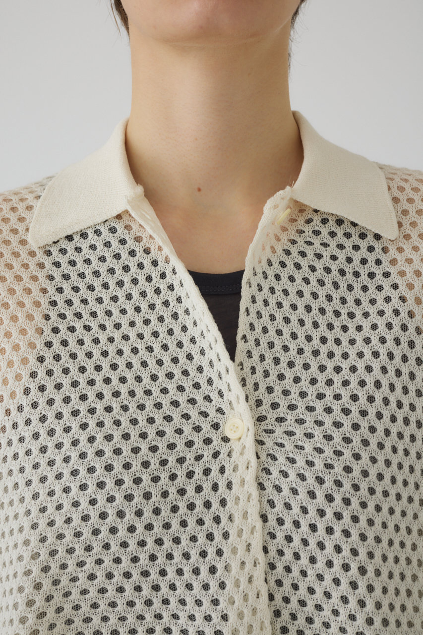 RIM.ARK(リムアーク)｜Lace knit SH/シャツ/オフホワイト の通販