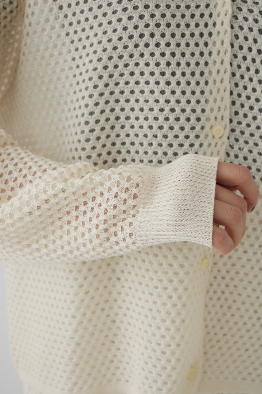 RIM.ARK(リムアーク)｜Lace knit SH/シャツ/オフホワイト の通販