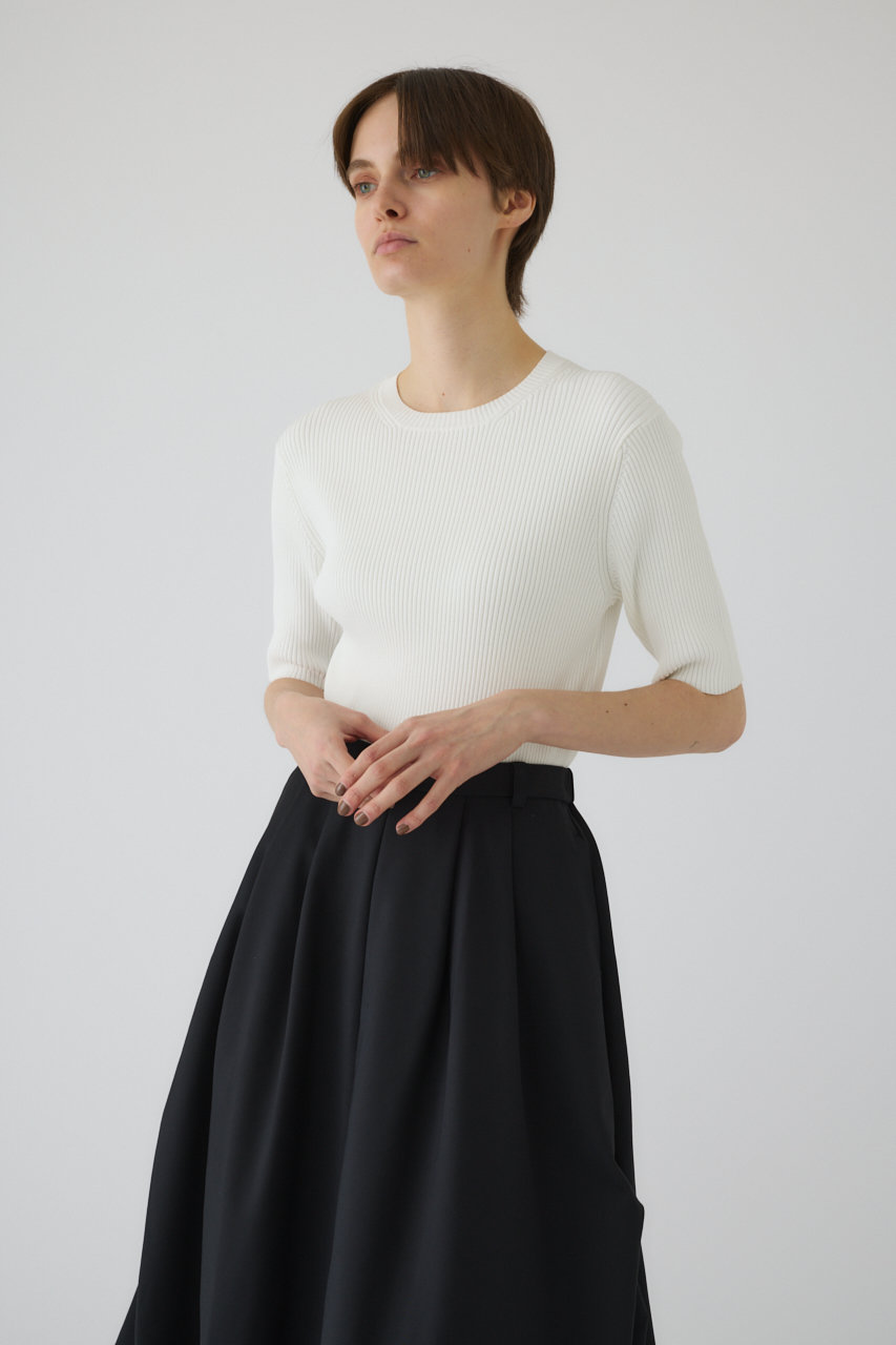 RIM.ARK(リムアーク)｜Compact knit tops/ニット/ホワイト の通販