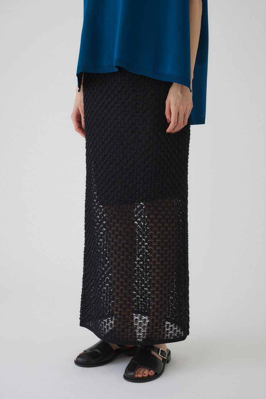 RIM.ARK(リムアーク)｜Lace knit SK/スカート/ブラック の通販