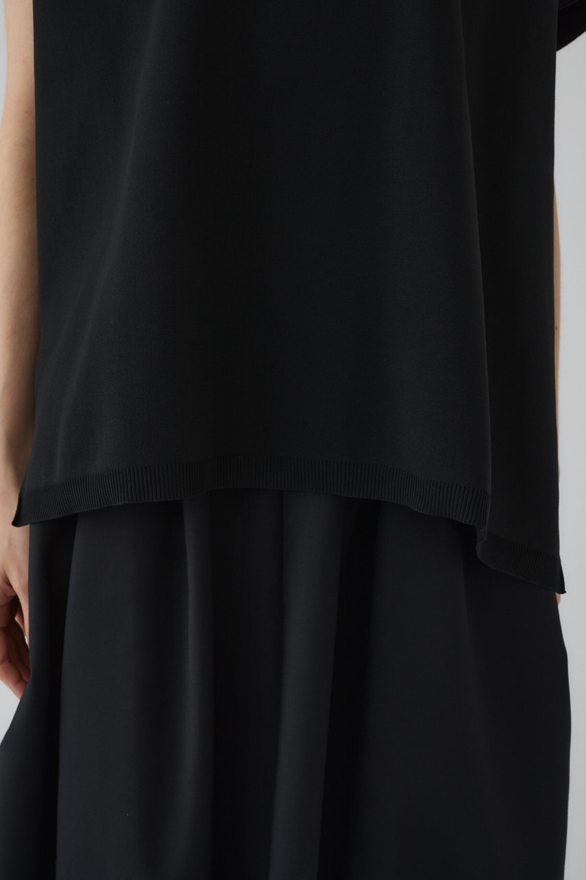 RIM.ARK(リムアーク)｜Asymmetry knit tops/ニット/ブラック の