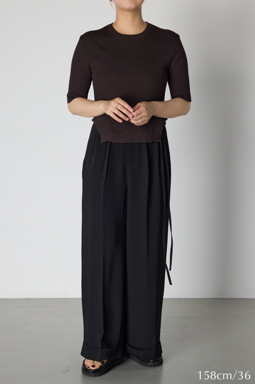 RIM.ARK(リムアーク)｜Double belt set wide PT/パンツ/ブラック の