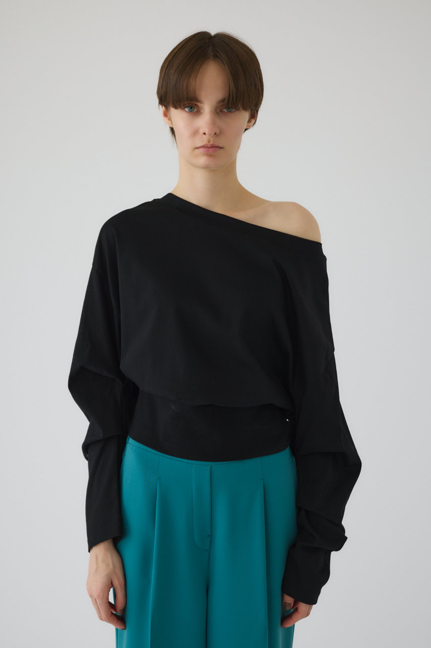 RIM.ARK Sleeve tuck cut tops/カットソー (ブラック, FREE) リムアーク ELLE SHOP RIM.ARK Sleeve tuck cut tops/カットソー (ブラック, FREE) リムアーク ELLE SHOP