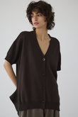 Hem design wide knit CD/ニットカーディガン