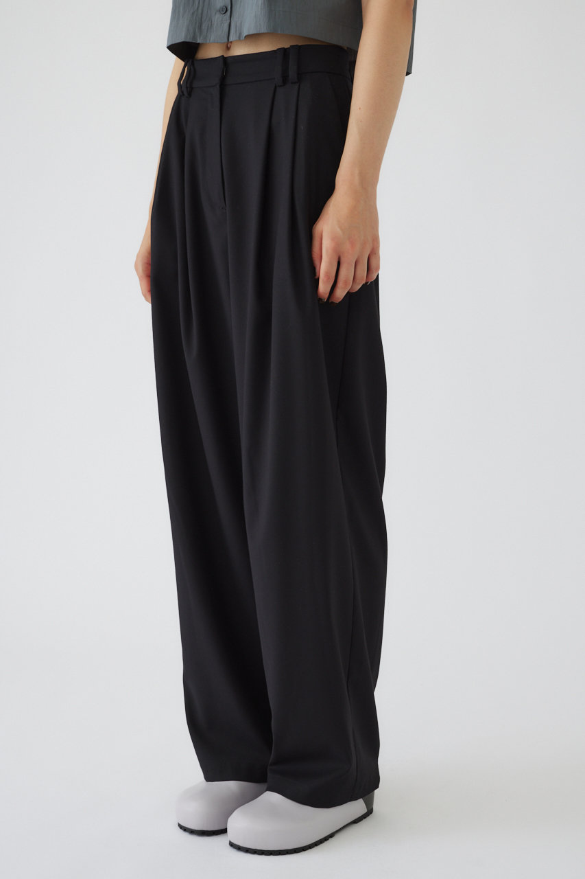 RIM.ARK W tuck wide slacks/パンツ (ブラック, 38) リムアーク ELLE SHOP RIM.ARK W tuck wide slacks/パンツ (ブラック, 38) リムアーク ELLE SHOP
