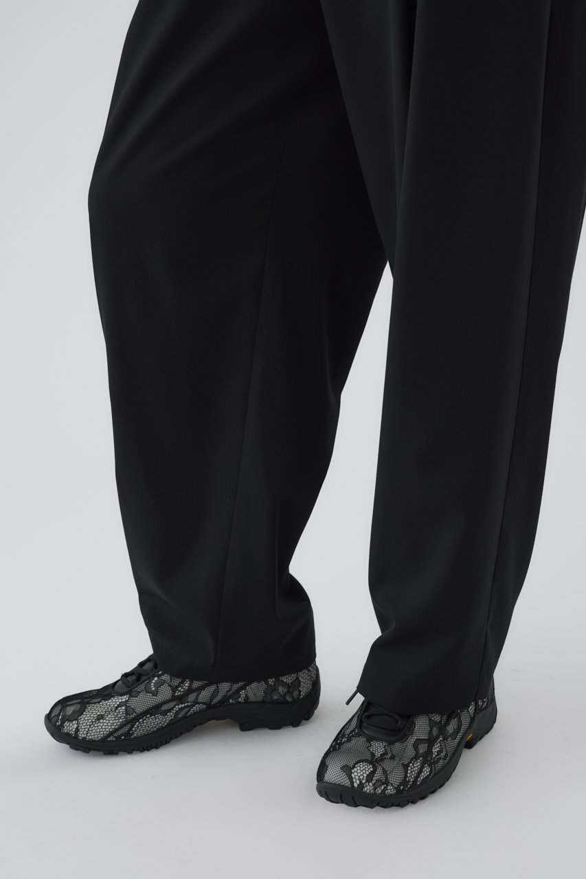 RIM.ARK(リムアーク)｜W tuck wide slacks/パンツ/ブラック の