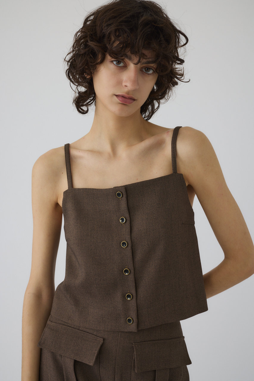 RIM.ARK Tweed cami tops/トップス (ブラウン, 38) リムアーク ELLE SHOP RIM.ARK Tweed cami tops/トップス (ブラウン, 38) リムアーク ELLE SHOP