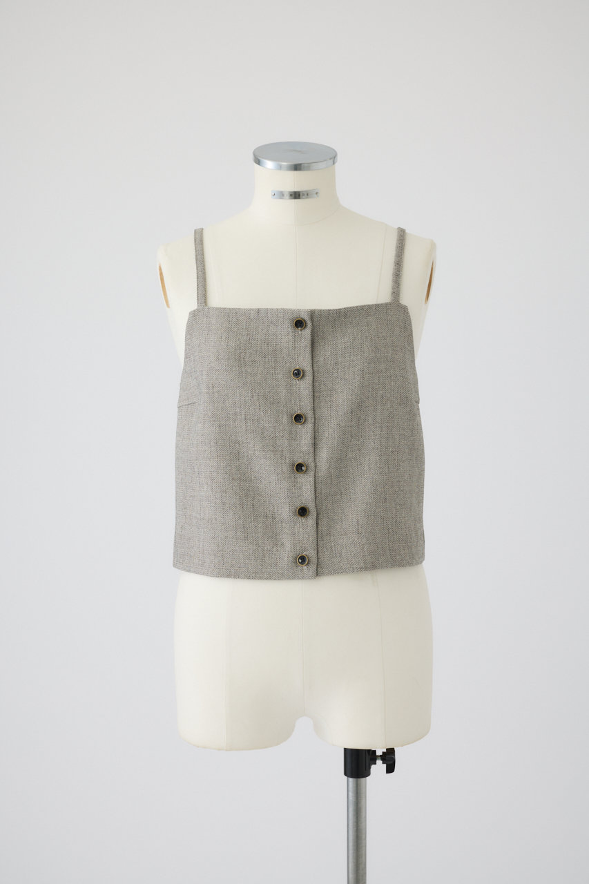 RIM.ARK Tweed cami tops/トップス (グレージュ, 38) リムアーク ELLE SHOP RIM.ARK Tweed cami tops/トップス (グレージュ, 38) リムアーク ELLE SHOP
