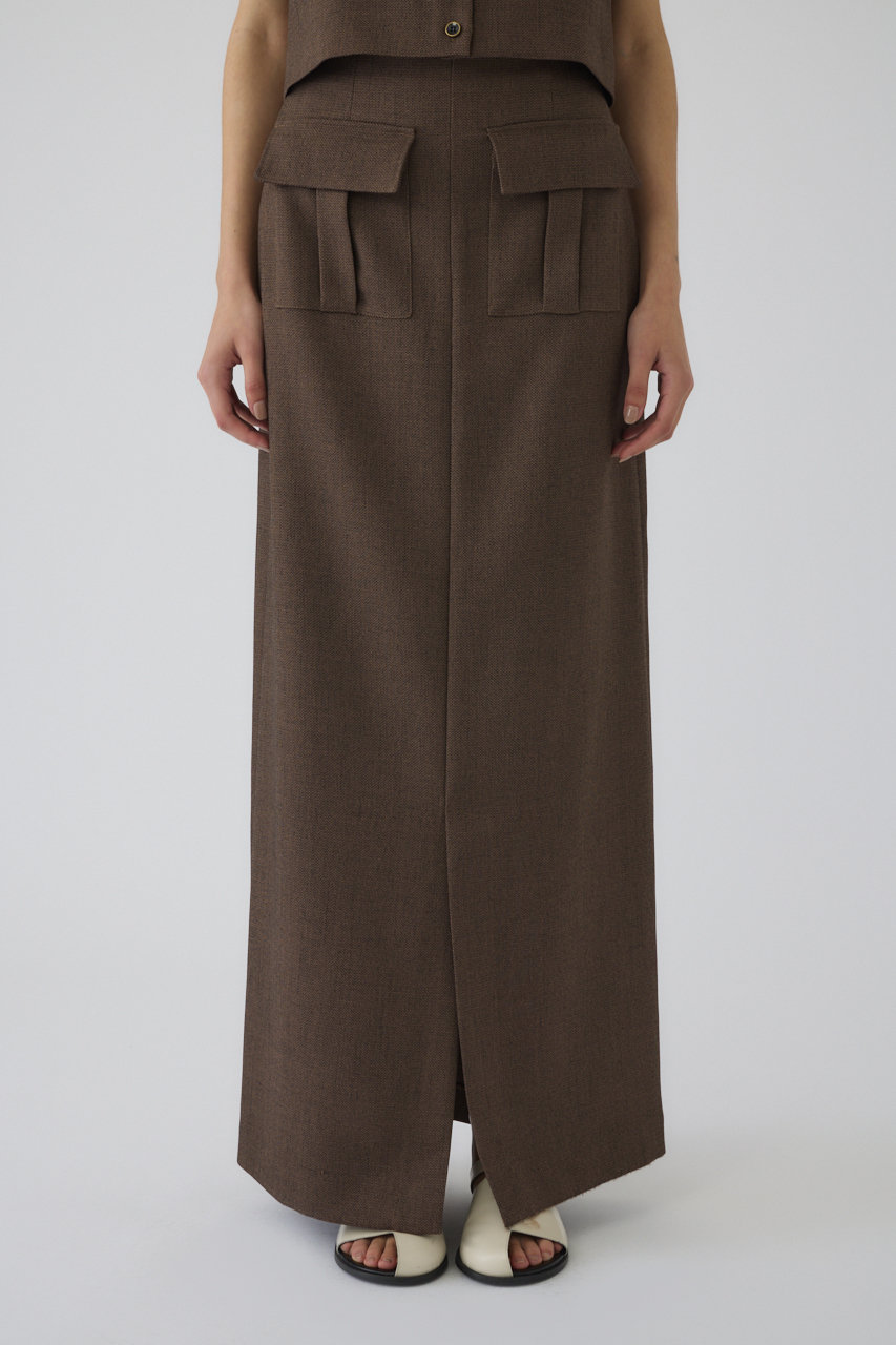 RIM.ARK Tweed high waist cargo SK/スカート (ブラウン, 36) リムアーク ELLE SHOP RIM.ARK Tweed high waist cargo SK/スカート (ブラウン, 36) リムアーク ELLE SHOP