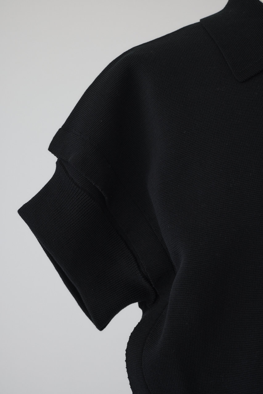 RIM.ARK(リムアーク)｜Stylish polo knit/ニット/ブラック の