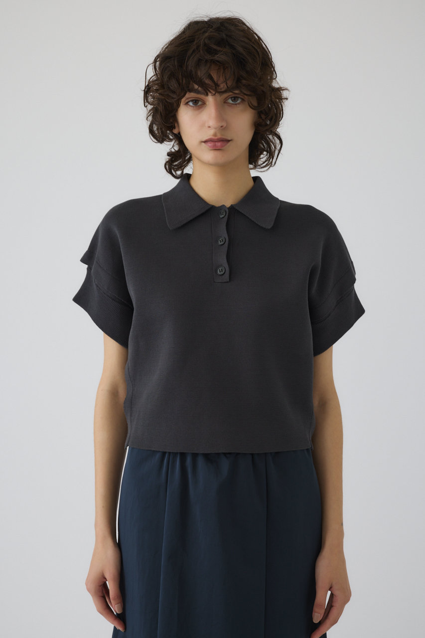 RIM.ARK Stylish polo knit/ニット (グレー, FREE) リムアーク ELLE SHOP RIM.ARK Stylish polo knit/ニット (グレー, FREE) リムアーク ELLE SHOP