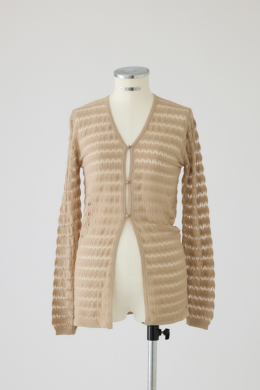 RIM.ARK Crochet open knit C/D/ニットカーディガン (ベージュ, FREE) リムアーク ELLE SHOP RIM.ARK Crochet open knit C/D/ニットカーディガン (ベージュ, FREE) リムアーク ELLE SHOP