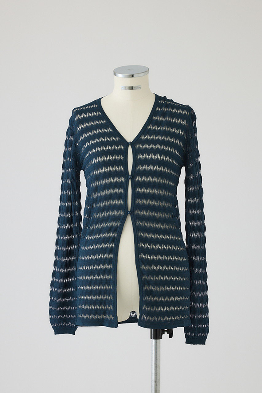 RIM.ARK Crochet open knit C/D/ニットカーディガン (ブルー, FREE) リムアーク ELLE SHOP RIM.ARK Crochet open knit C/D/ニットカーディガン (ブルー, FREE) リムアーク ELLE SHOP