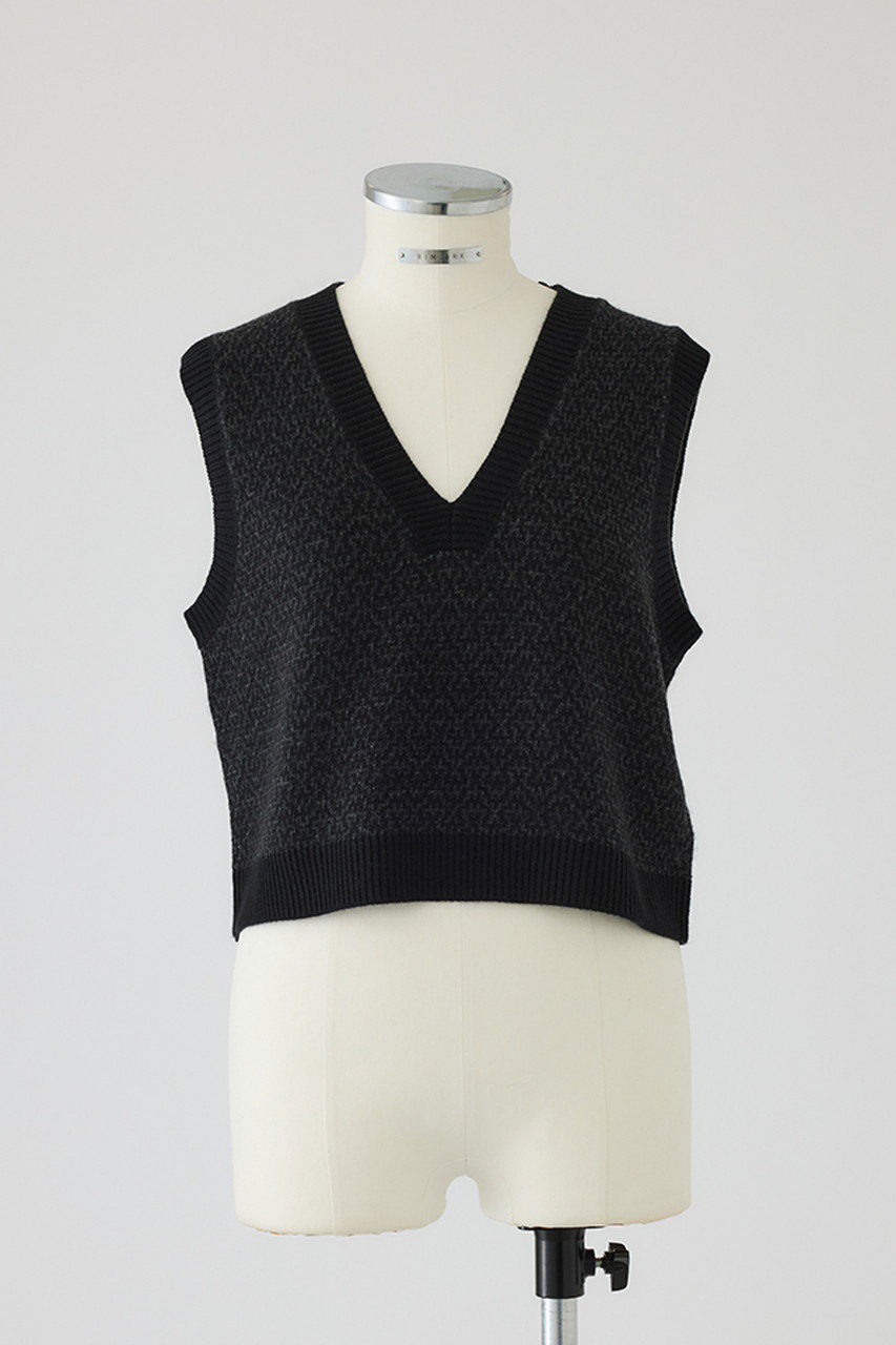 RIM.ARK Classical knit vest/ベスト (ブラック, FREE) リムアーク ELLE SHOP RIM.ARK Classical knit vest/ベスト (ブラック, FREE) リムアーク ELLE SHOP
