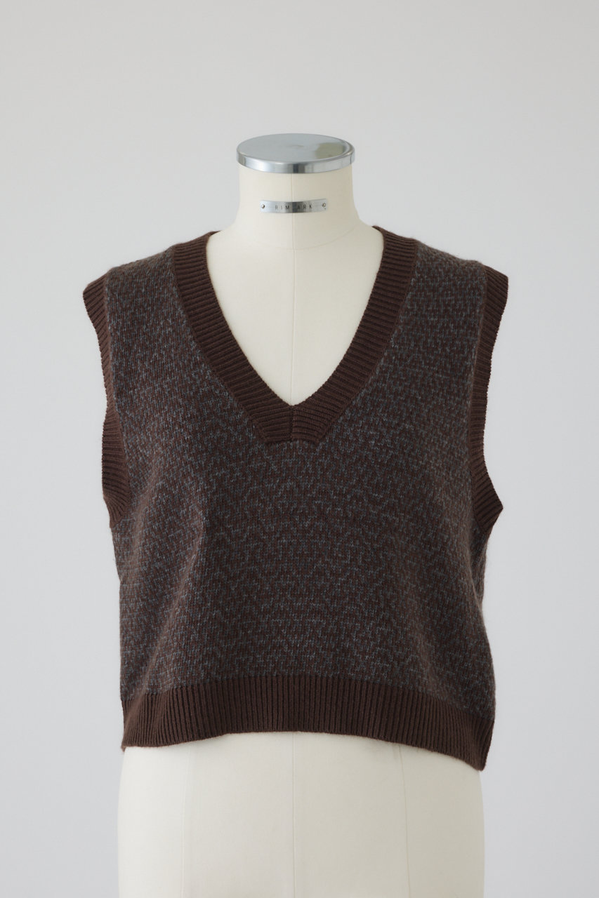 RIM.ARK Classical knit vest/ベスト (ブラウン, FREE) リムアーク ELLE SHOP RIM.ARK Classical knit vest/ベスト (ブラウン, FREE) リムアーク ELLE SHOP
