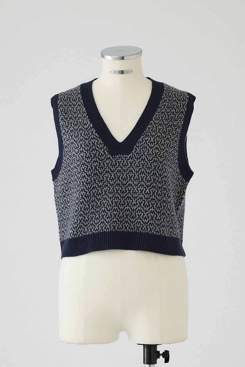 RIM.ARK Classical knit vest/ベスト (ネイビー, FREE) リムアーク ELLE SHOP RIM.ARK Classical knit vest/ベスト (ネイビー, FREE) リムアーク ELLE SHOP