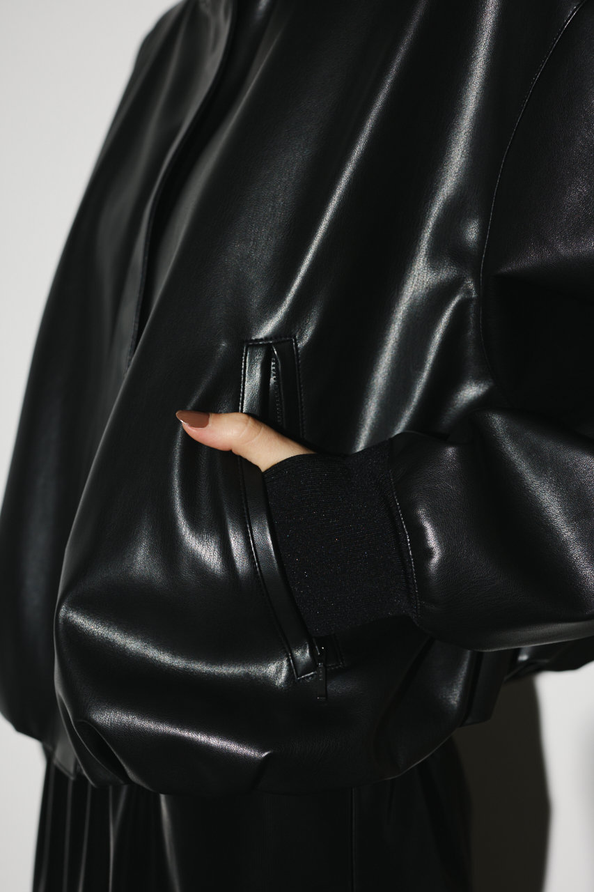 RIM.ARK ブラック レザー ジャケット FREEサイズ　大きめ RIM.ARK(リムアーク)｜【予約販売】Synthetic leather short JK