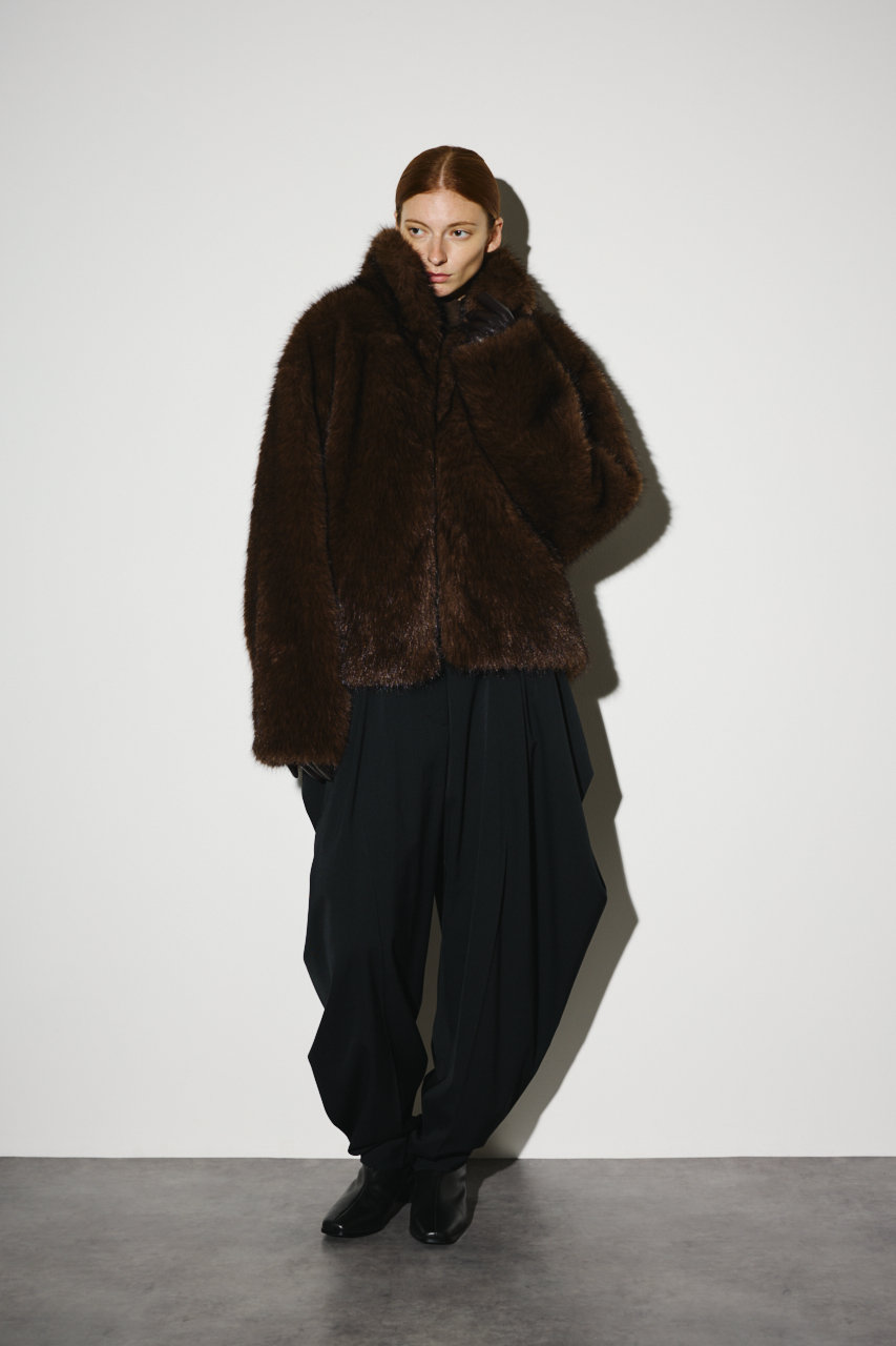 RIM.ARK(リムアーク)｜High collar faux fur jacket/ジャケット