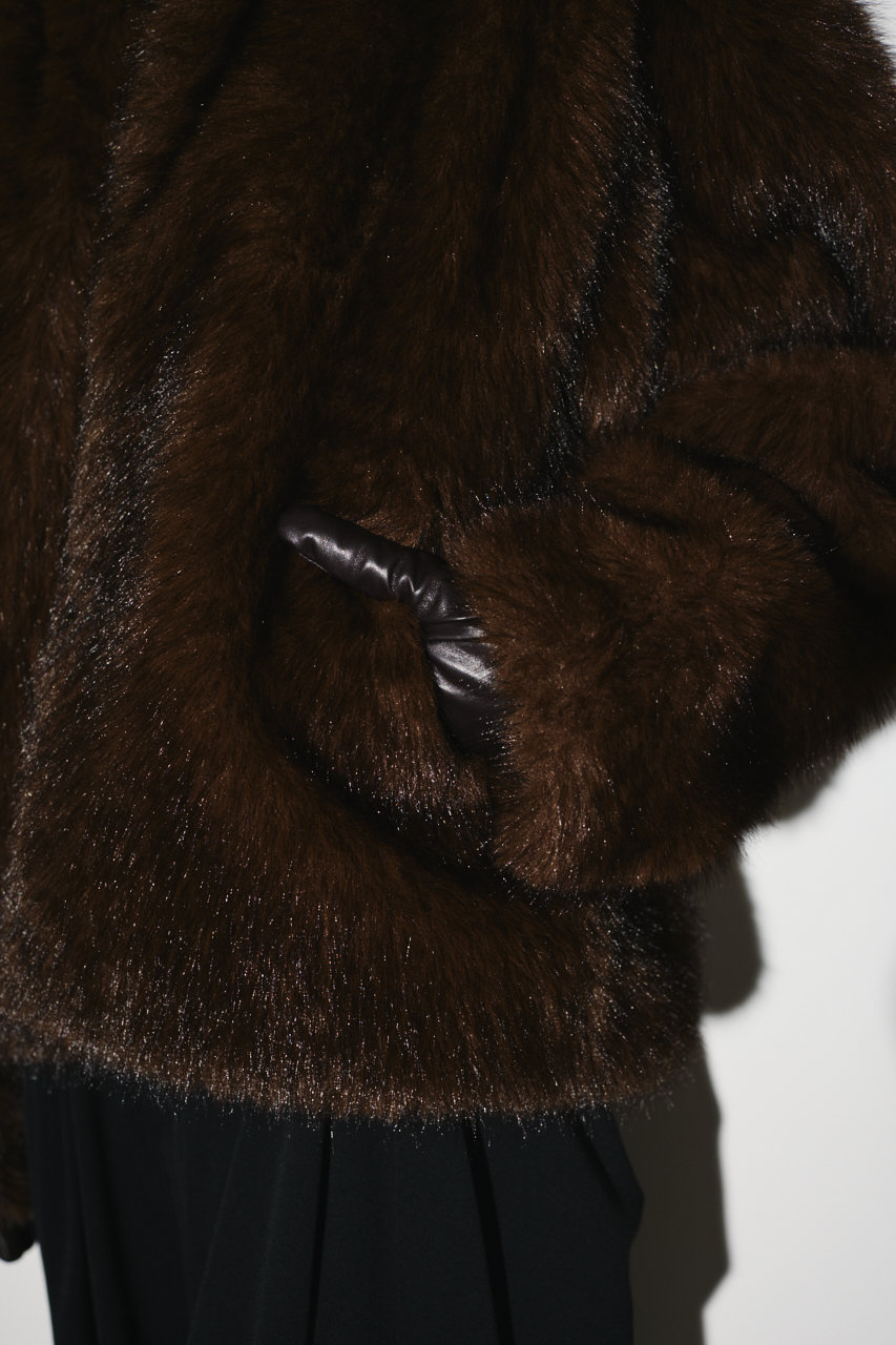 リムアーク　ファージャケット　切り替え　ジャケット　ボア　リムアーク　近年 RIM.ARK（リムアーク）の「ドルマンフェイクファーコート