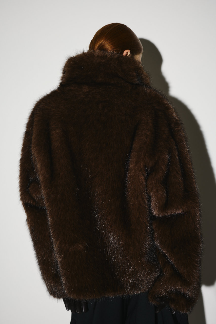 RIM.ARK(リムアーク)｜High collar faux fur jacket/ジャケット