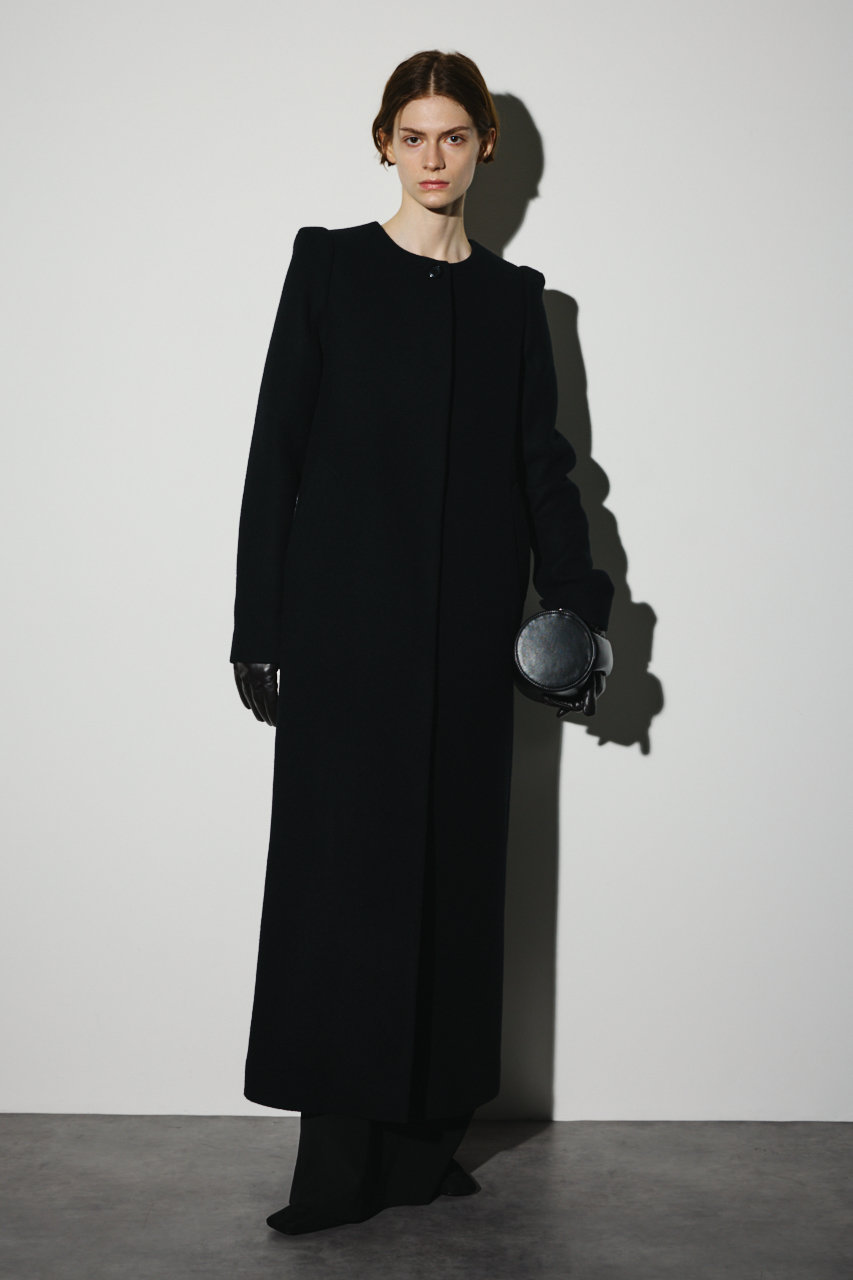 RIM.ARK(リムアーク)｜Collarless mode long CT/コート/ブラック の