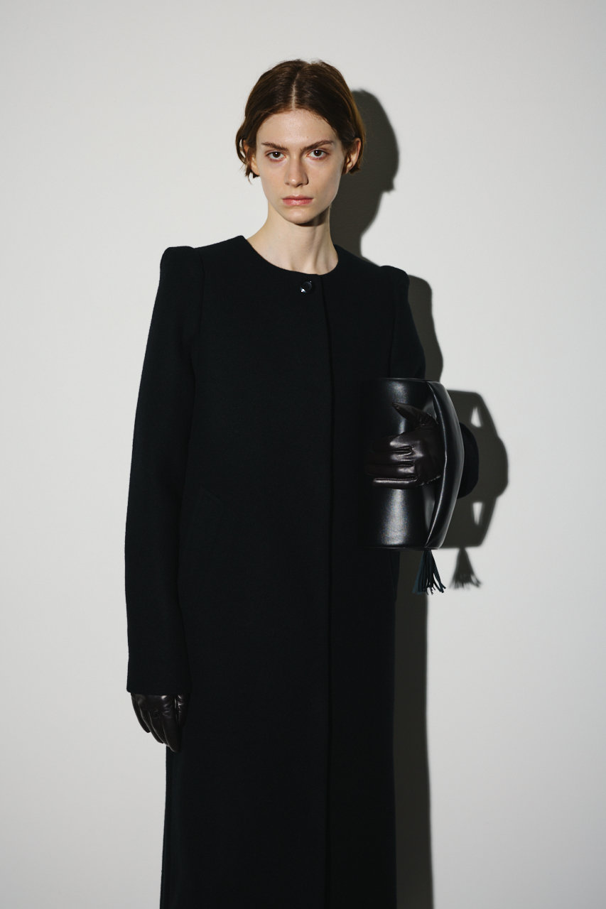 RIM.ARK(リムアーク)｜Collarless mode long CT/コート/ブラック の