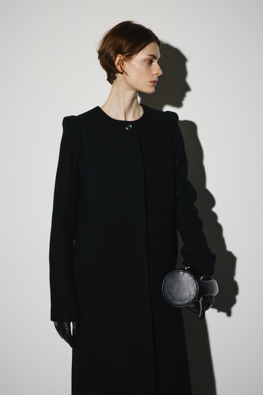 RIM.ARK(リムアーク)｜Collarless mode long CT/コート/ブラック の