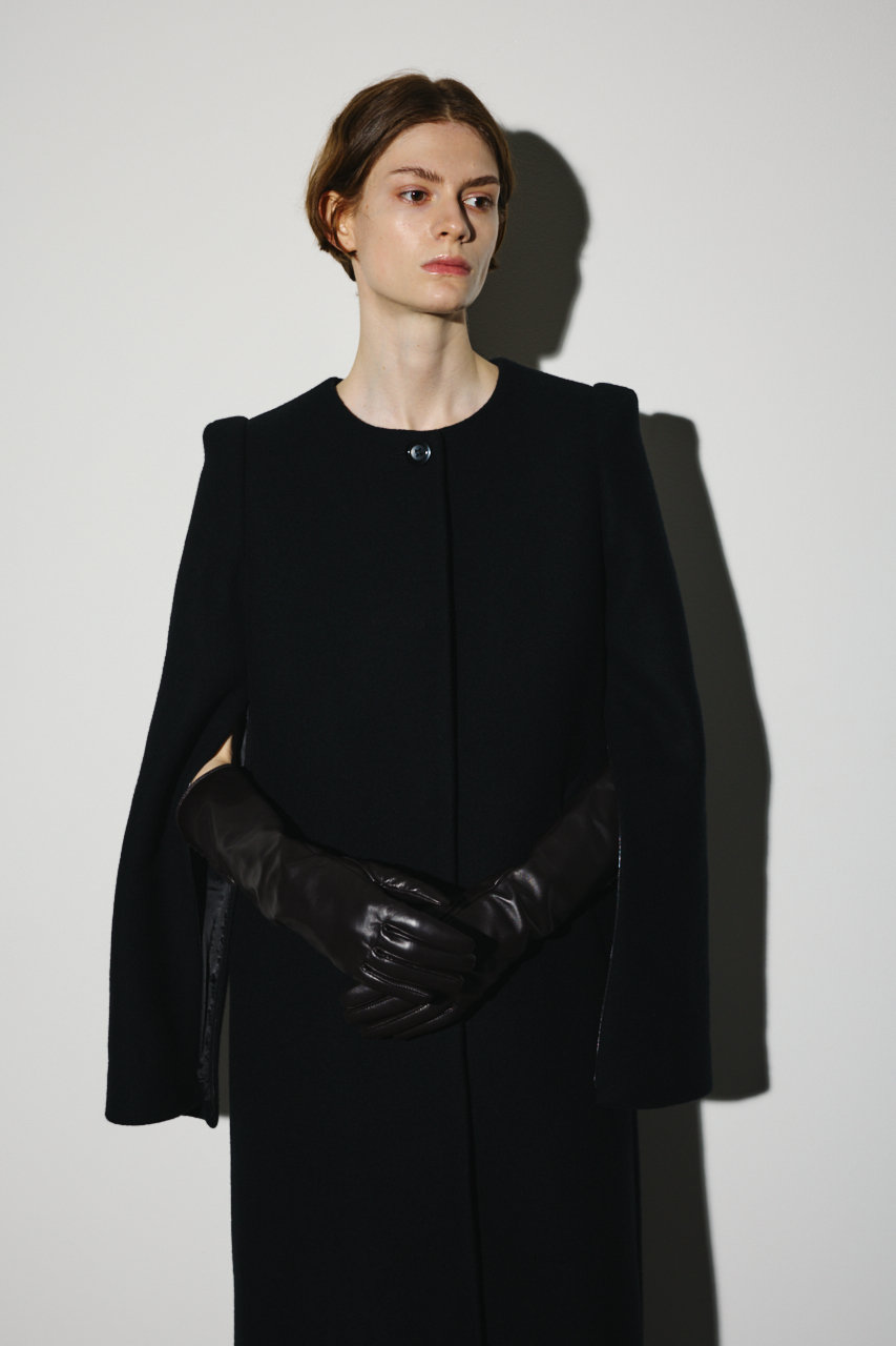 RIM.ARK(リムアーク)｜Collarless mode long CT/コート/ブラック の