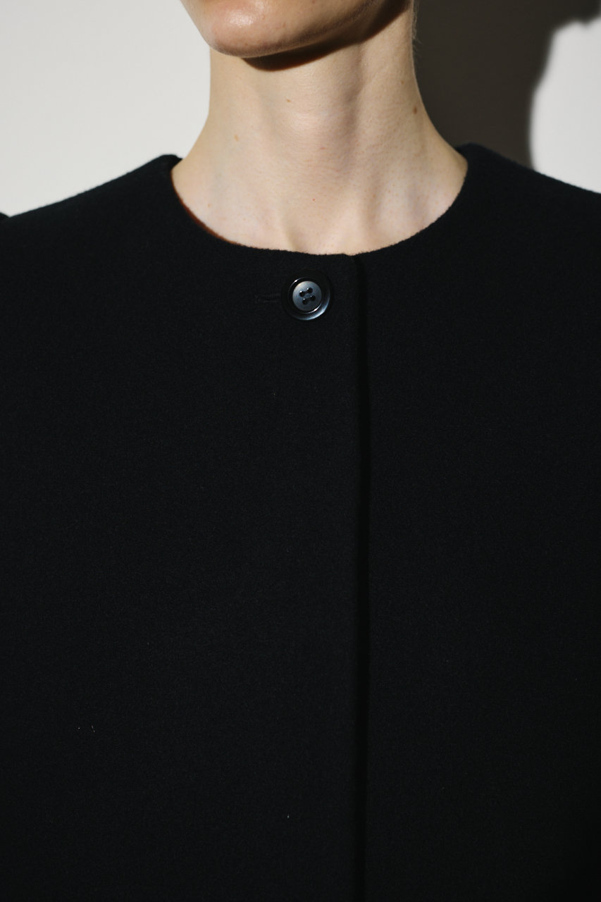 RIM.ARK(リムアーク)｜Collarless mode long CT/コート/ブラック の