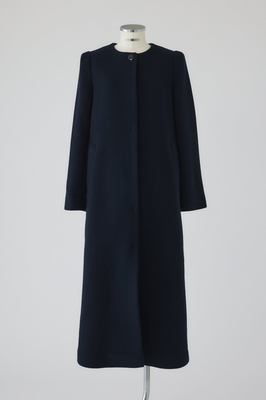 RIM.ARK Collarless mode long CT/コート (ネイビー, 38) リムアーク ELLE SHOP RIM.ARK Collarless mode long CT/コート (ネイビー, 38) リムアーク ELLE SHOP