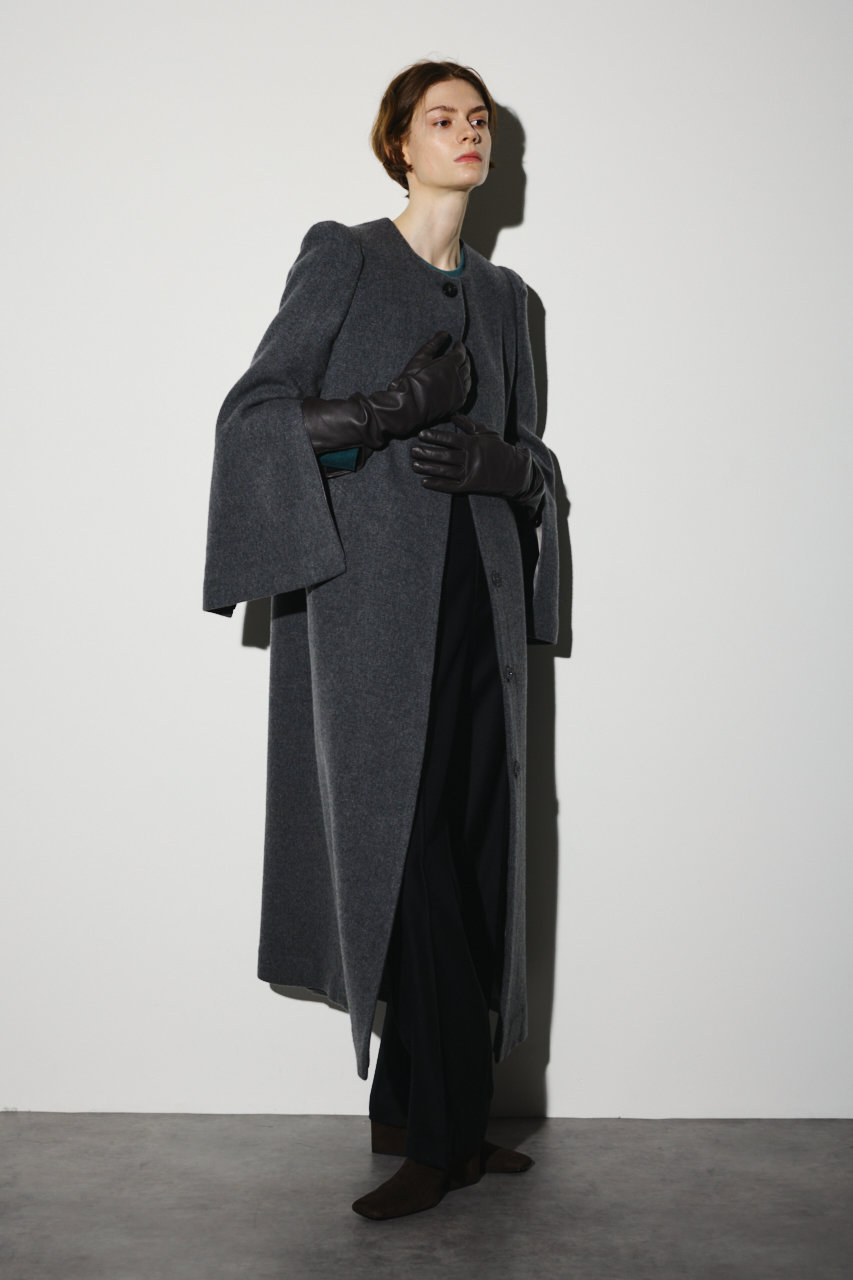 RIM.ARK Collarless mode long CT/コート (チャコールグレー, 38) リムアーク ELLE SHOP RIM.ARK Collarless mode long CT/コート (チャコールグレー, 38) リムアーク ELLE SHOP