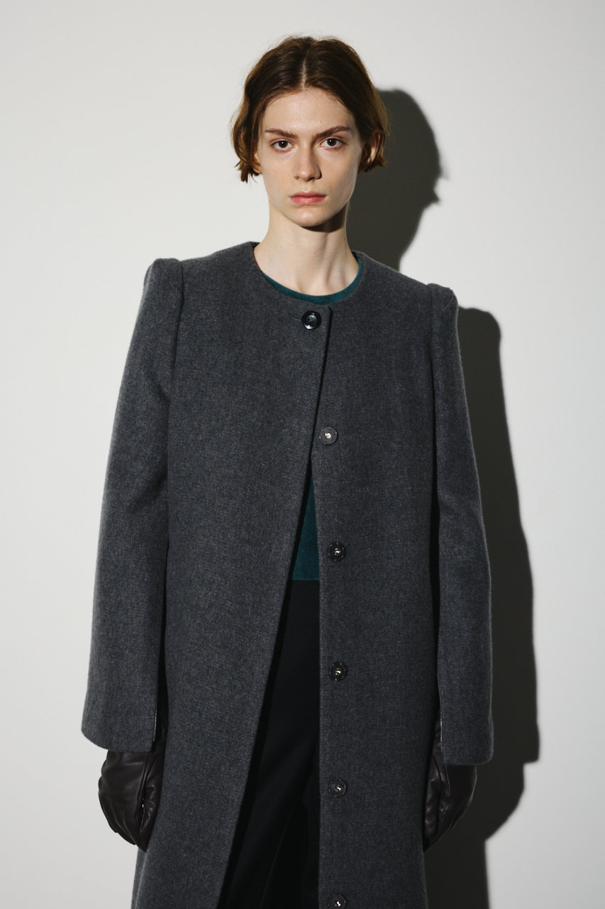 美品◆RIM.ARK リムアーク ノーカラージャケット ボタンレス ブラウン RIM.ARK（リムアーク）｜ノーカラージャケット一覧 - WEAR