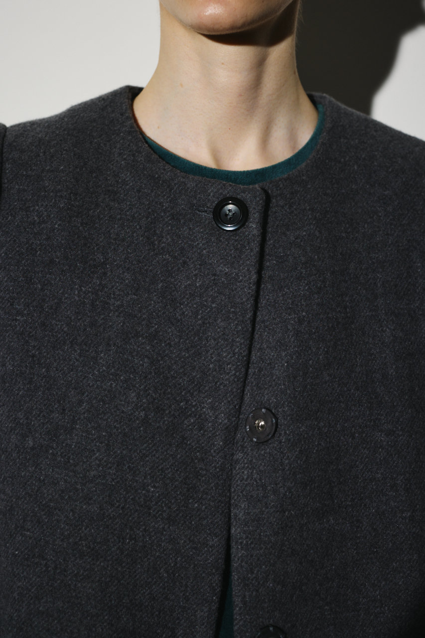 美品◆RIM.ARK リムアーク ノーカラージャケット ボタンレス ブラウン RIM.ARK（リムアーク）｜ノーカラージャケット一覧 - WEAR
