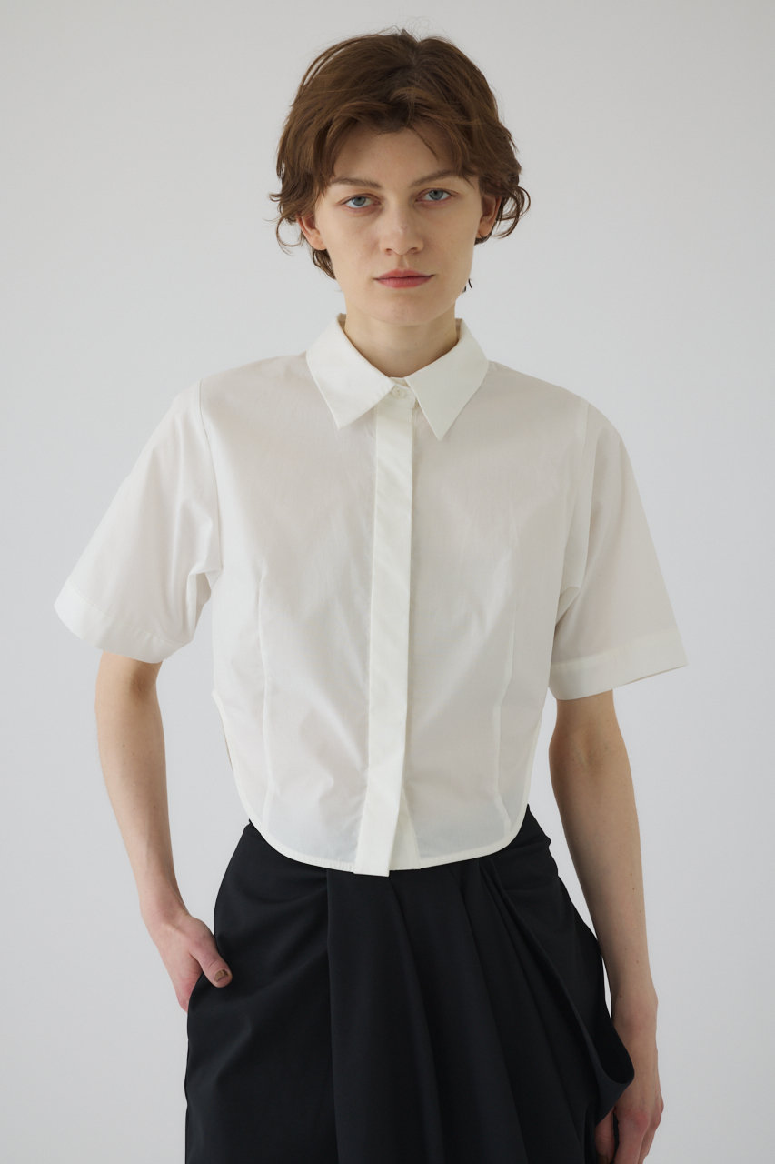 RIM.ARK Round hem short SH/シャツ (ホワイト, FREE) リムアーク ELLE SHOP RIM.ARK Round hem short SH/シャツ (ホワイト, FREE) リムアーク ELLE SHOP