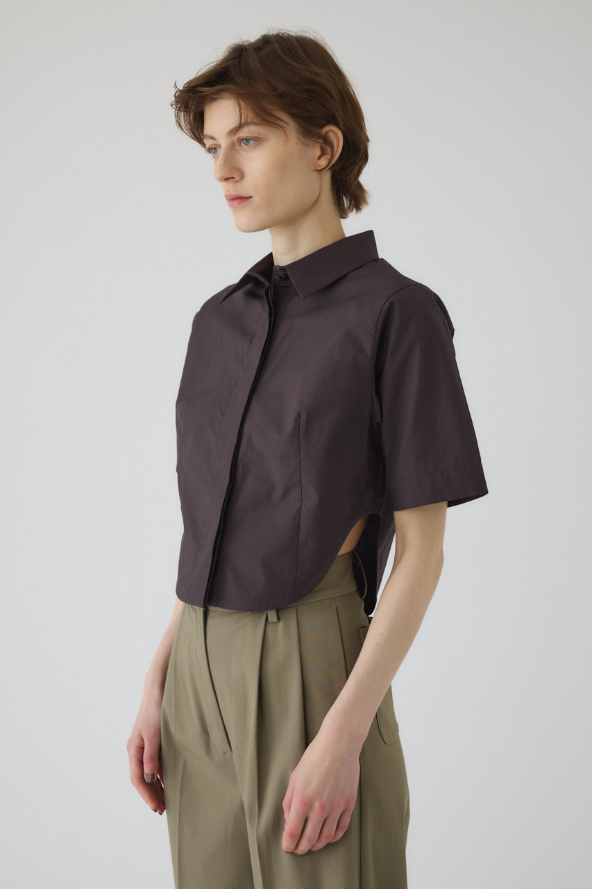 RIM.ARK Round hem short SH/シャツ (ダークブラウン, FREE) リムアーク ELLE SHOP RIM.ARK Round hem short SH/シャツ (ダークブラウン, FREE) リムアーク ELLE SHOP