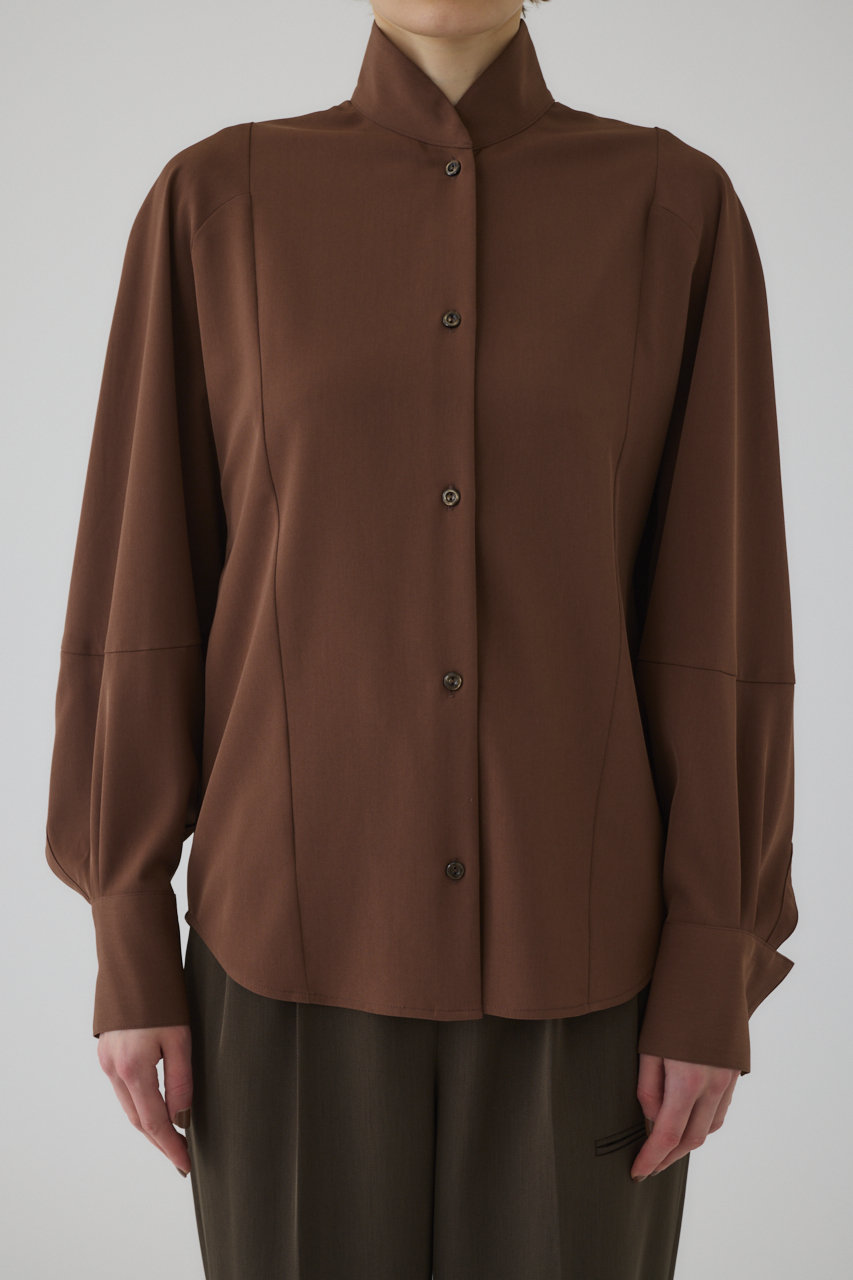 RIM.ARK Stand collar volume blouse/ブラウス (ライトブラウン, FREE) リムアーク ELLE SHOP RIM.ARK Stand collar volume blouse/ブラウス (ライトブラウン, FREE) リムアーク ELLE SHOP