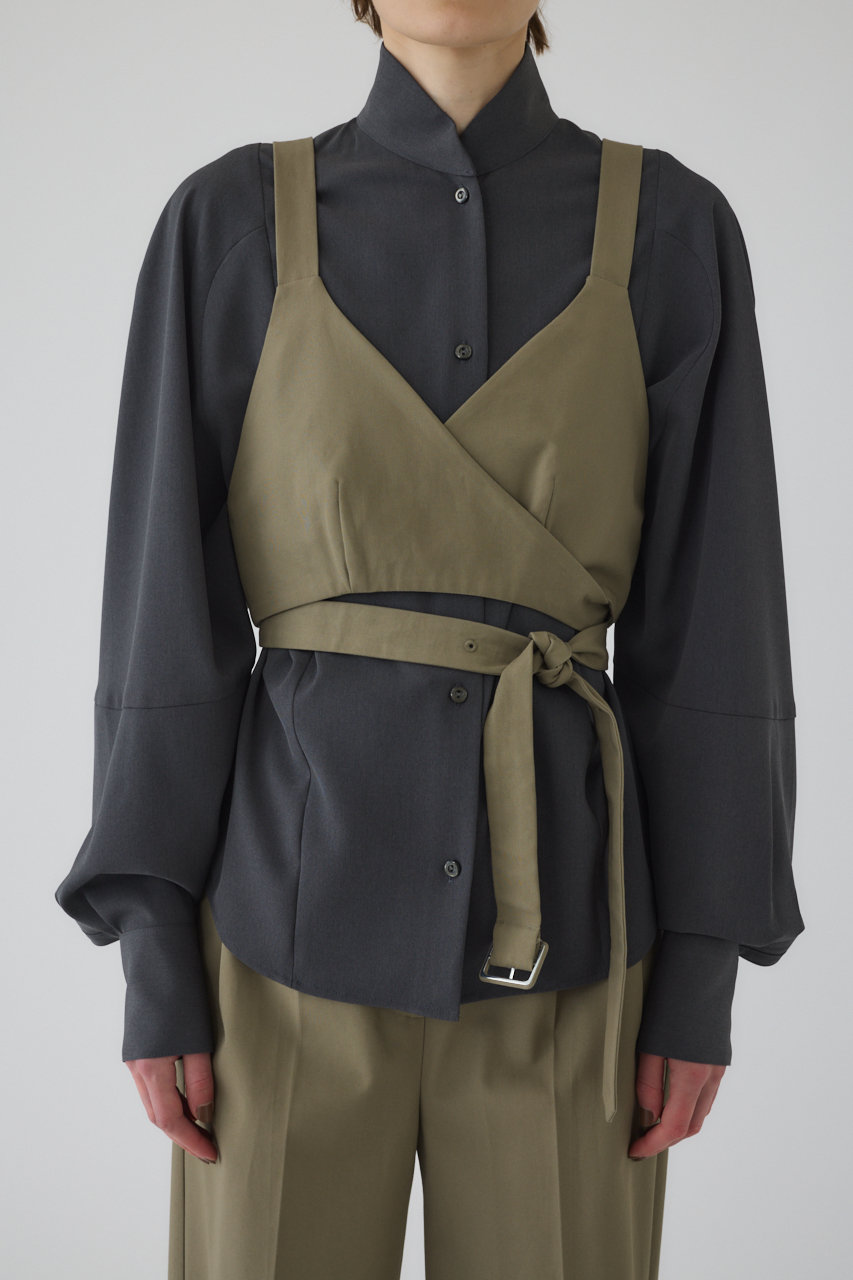 RIM.ARK Stand collar volume blouse/ブラウス (グレー, FREE) リムアーク ELLE SHOP RIM.ARK Stand collar volume blouse/ブラウス (グレー, FREE) リムアーク ELLE SHOP