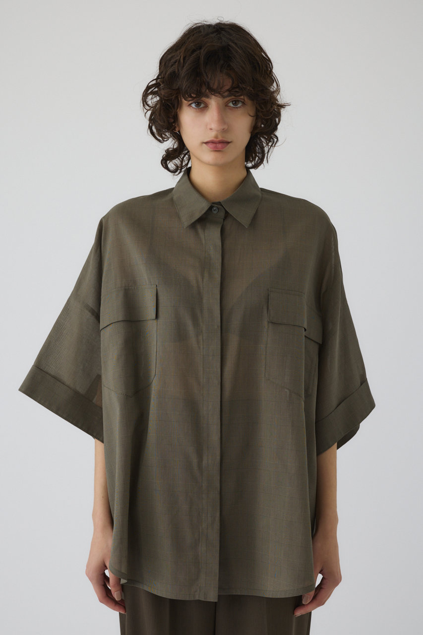 RIM.ARK Oversized check pattern SH/シャツ (柄ブラウン, FREE) リムアーク ELLE SHOP RIM.ARK Oversized check pattern SH/シャツ (柄ブラウン, FREE) リムアーク ELLE SHOP