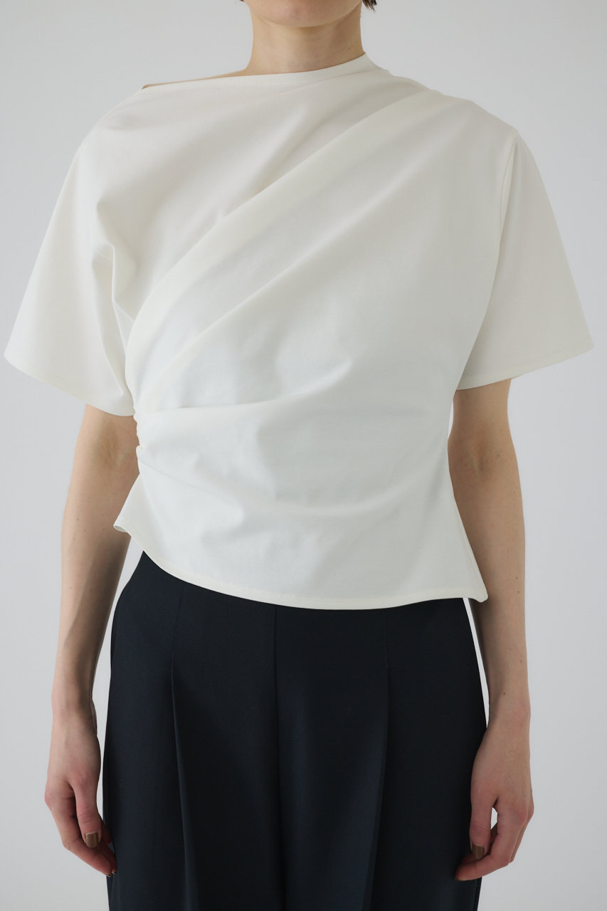 RIM.ARK Asymmetry tuck cut tops/トップス (ホワイト, FREE) リムアーク ELLE SHOP RIM.ARK Asymmetry tuck cut tops/トップス (ホワイト, FREE) リムアーク ELLE SHOP