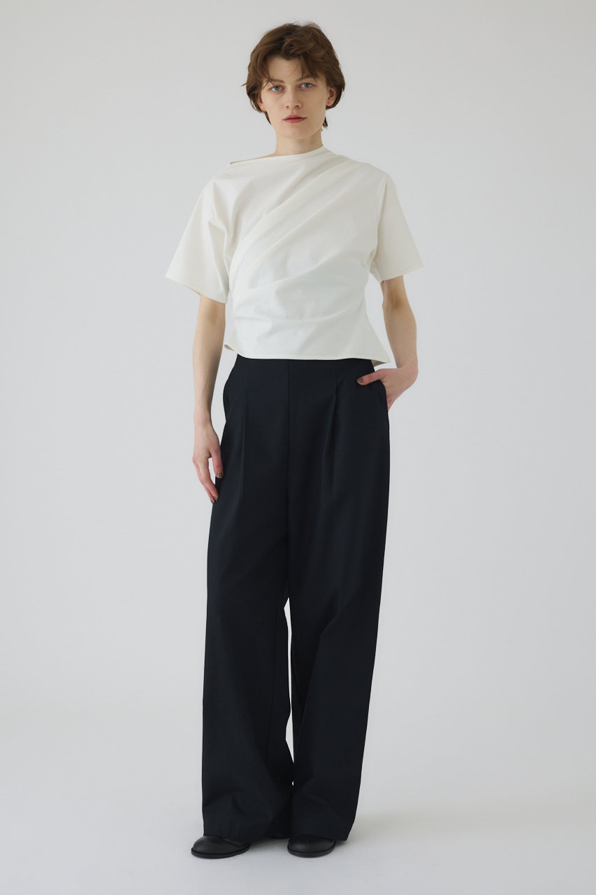 トップス RIM.ARK / Asymmetry tuck cut tops RIM.ARK(リムアーク)｜Asymmetry tuck cut tops/トップス/ホワイト の