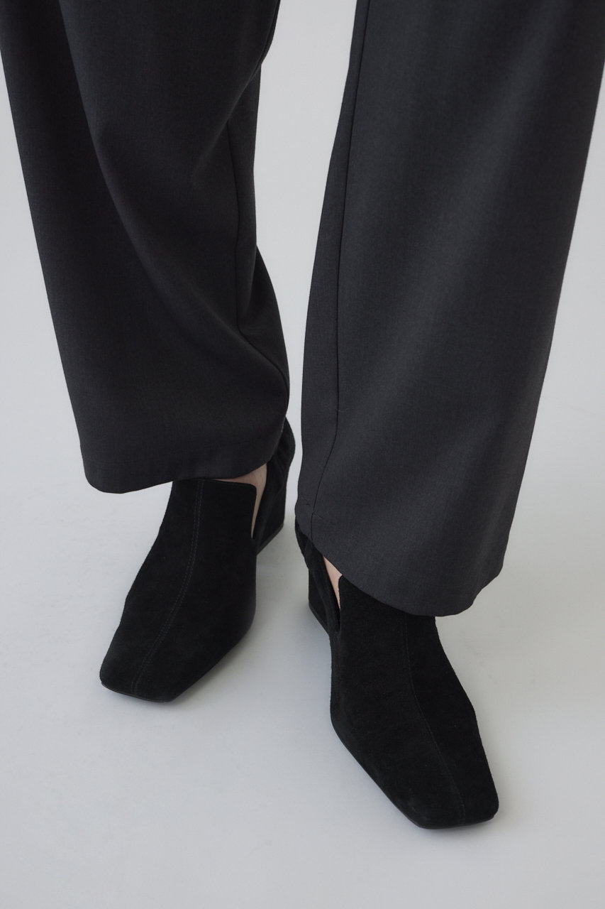 RIM.ARK(リムアーク)｜Suede square toe heel/パンプス/ブラック の