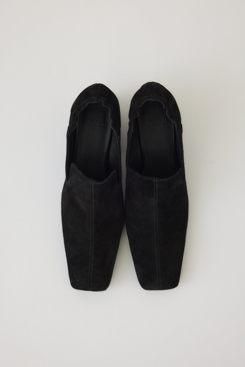 RIM.ARK(リムアーク)｜Suede square toe heel/パンプス/ブラック の