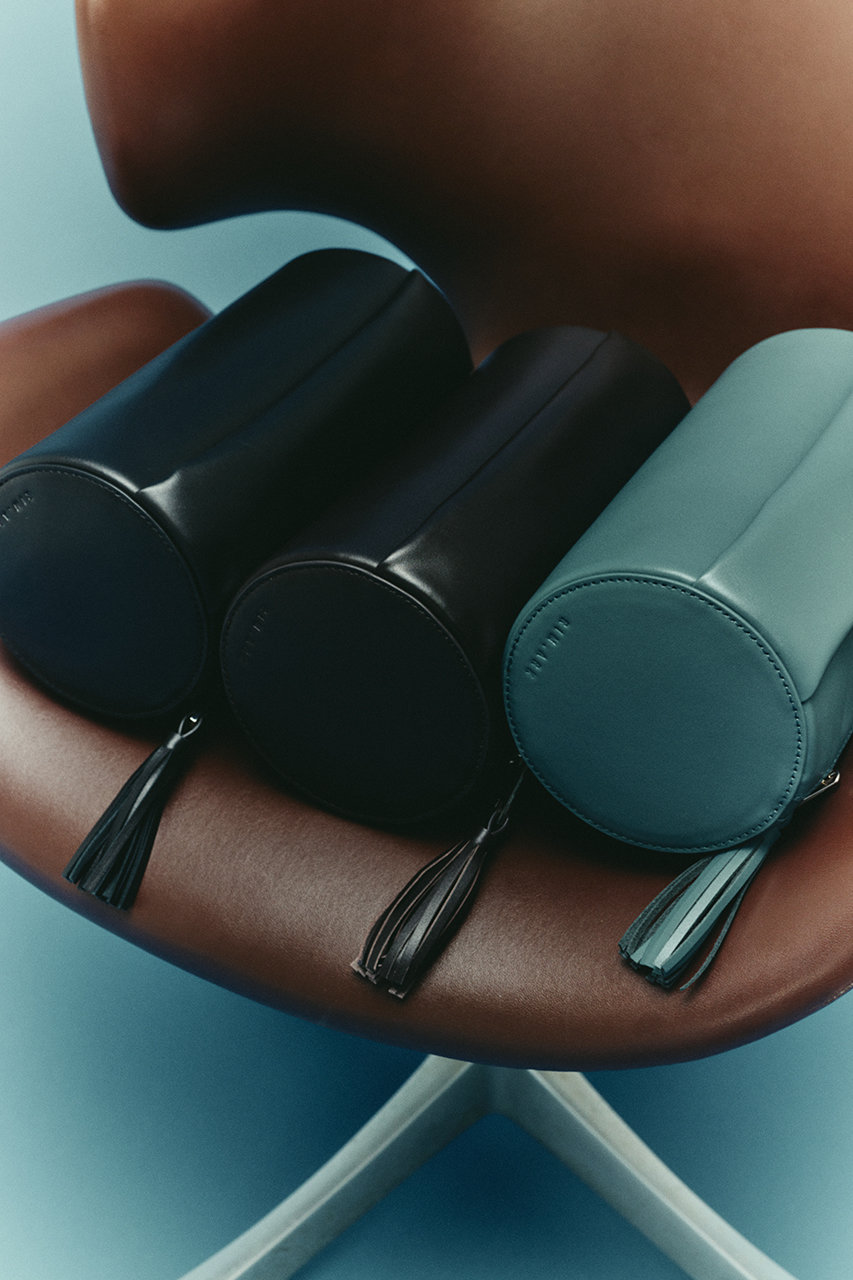 リムアーク　今季　 ドラムレザークラッチバッグ RIM.ARK(リムアーク)｜Drum leather clutch bag/クラッチバッグ