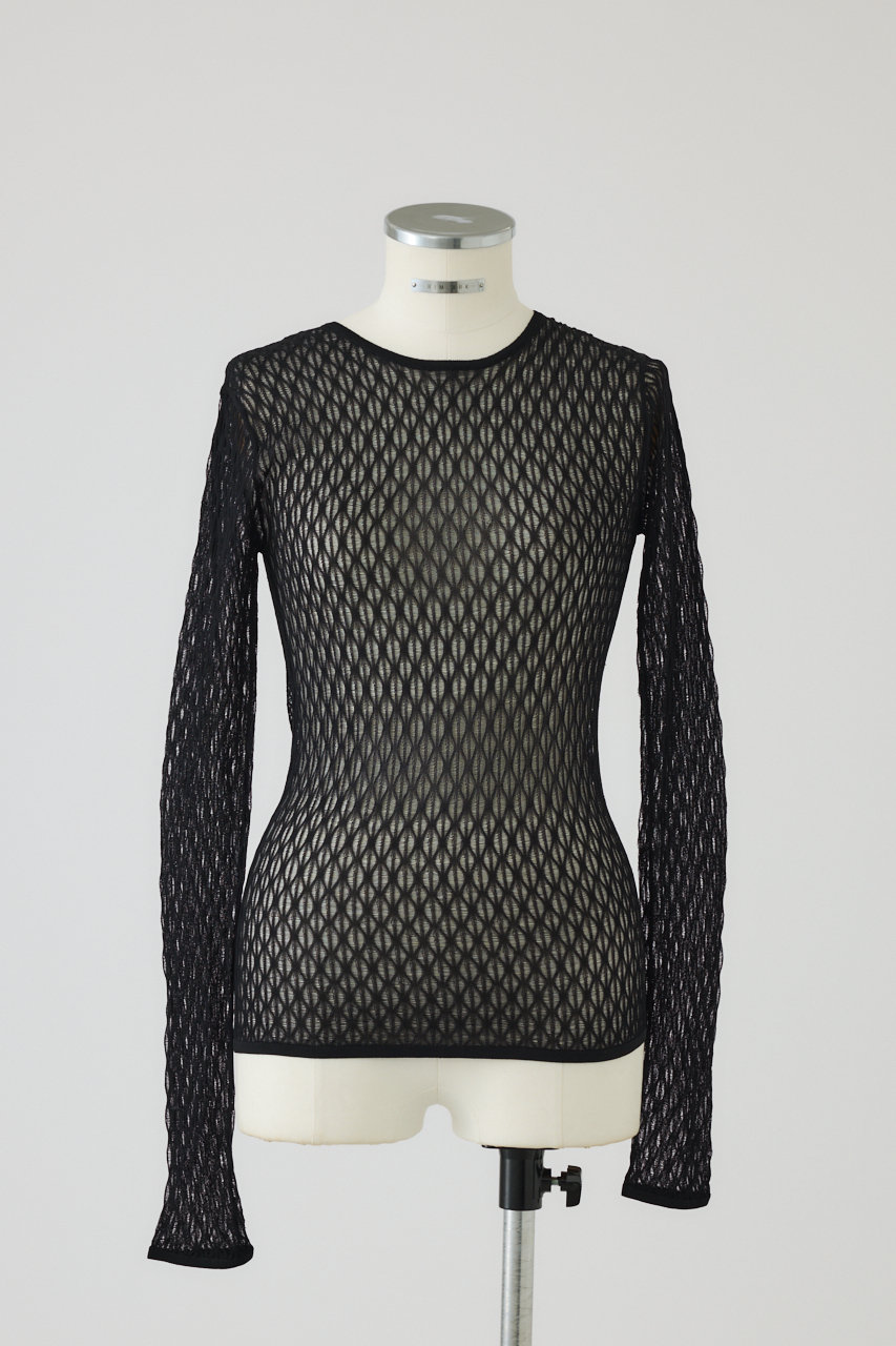 RIM.ARK Lace knitting tops/トップス (ブラック, FREE) リムアーク ELLE SHOP RIM.ARK Lace knitting tops/トップス (ブラック, FREE) リムアーク ELLE SHOP